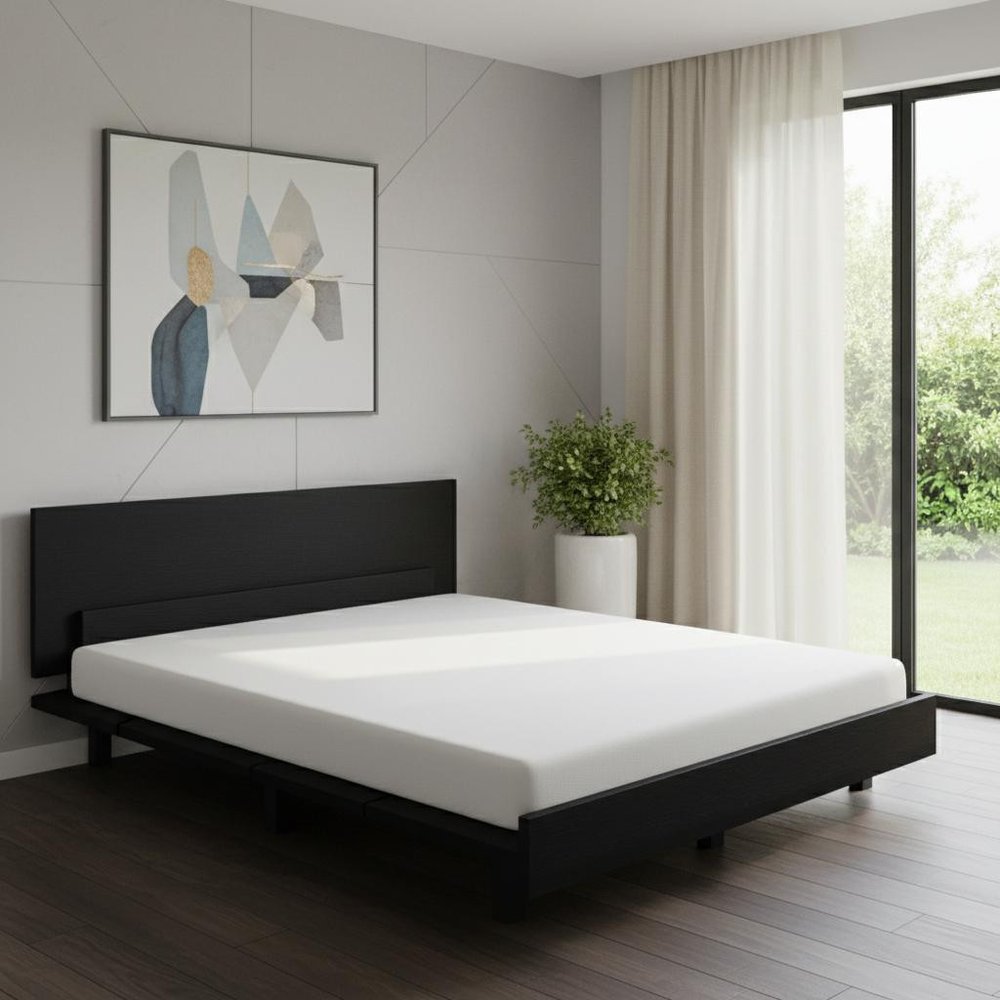 Beige Wood Twin Bed Frame