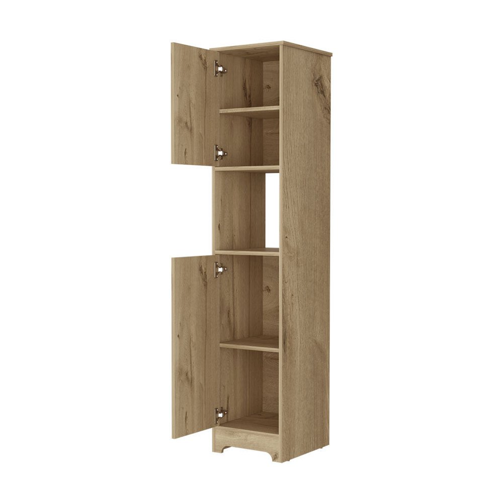 14" Light Brown Wood Accent Cabinet With Two Doors