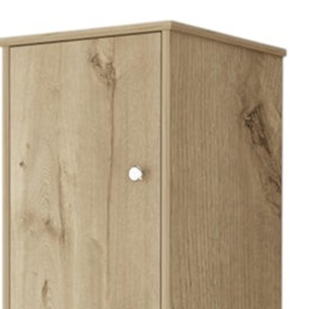 14" Light Brown Wood Accent Cabinet With Two Doors