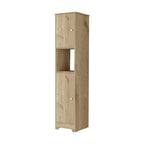 14" Light Brown Wood Accent Cabinet With Two Doors