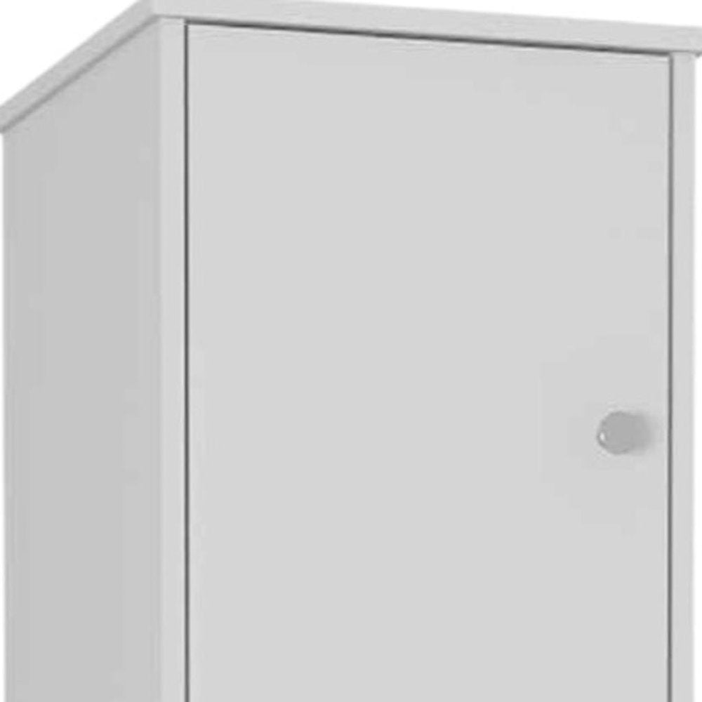 14" White Wood Double Door Linen Cabinet