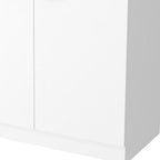 39" White Stainless Steel Accent Cabinet With Two Shelves