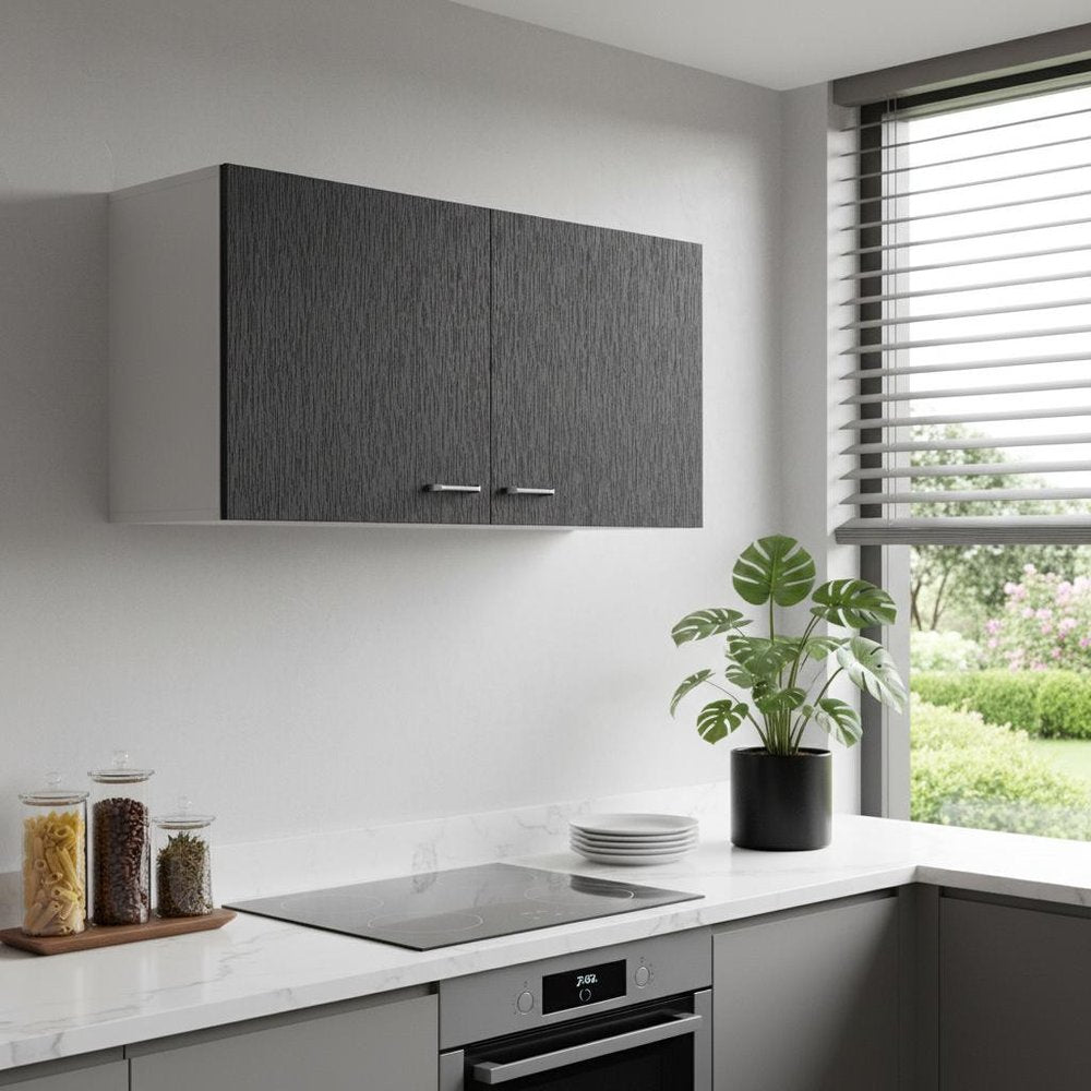 39" Black Wood Wall Mounted Accent Cabinet