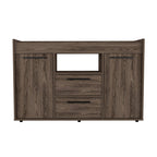 47" Walnut Wood Two Drawer Sideboard with Two Doors