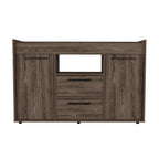 47" Walnut Wood Two Drawer Sideboard with Two Doors