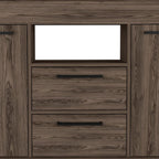 47" Walnut Wood Two Drawer Sideboard with Two Doors