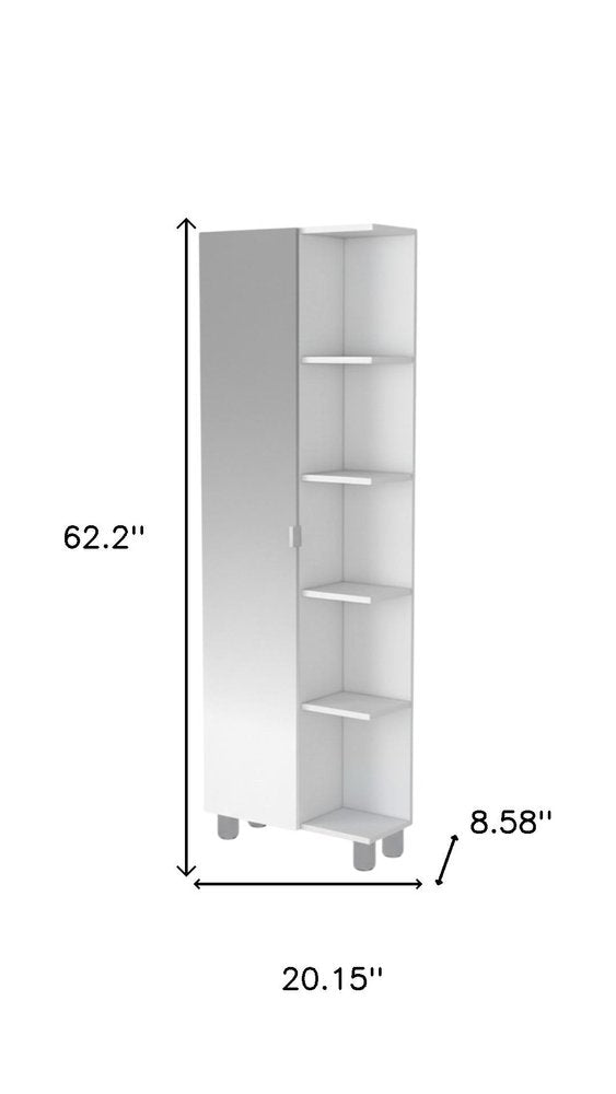 20" White Wood Accent Cabinet With Single Door