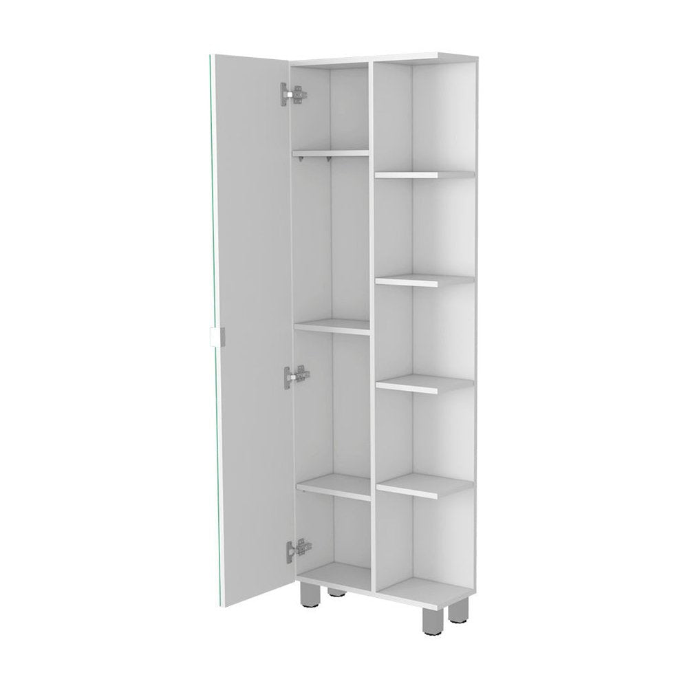 20" White Wood Accent Cabinet With Single Door
