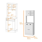 67" White Wood Pantry Or Storage Closet