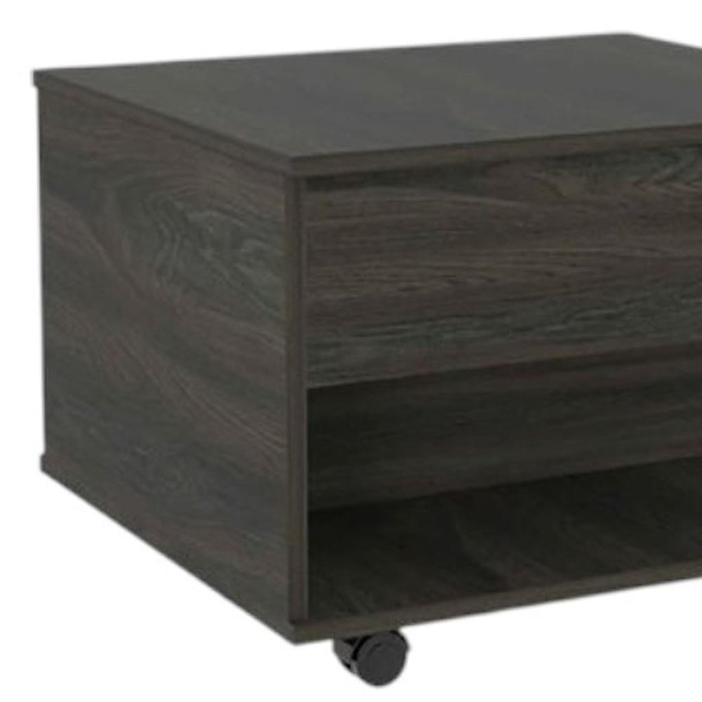22" Espresso Wood Lift Top Wheel Coffee Table