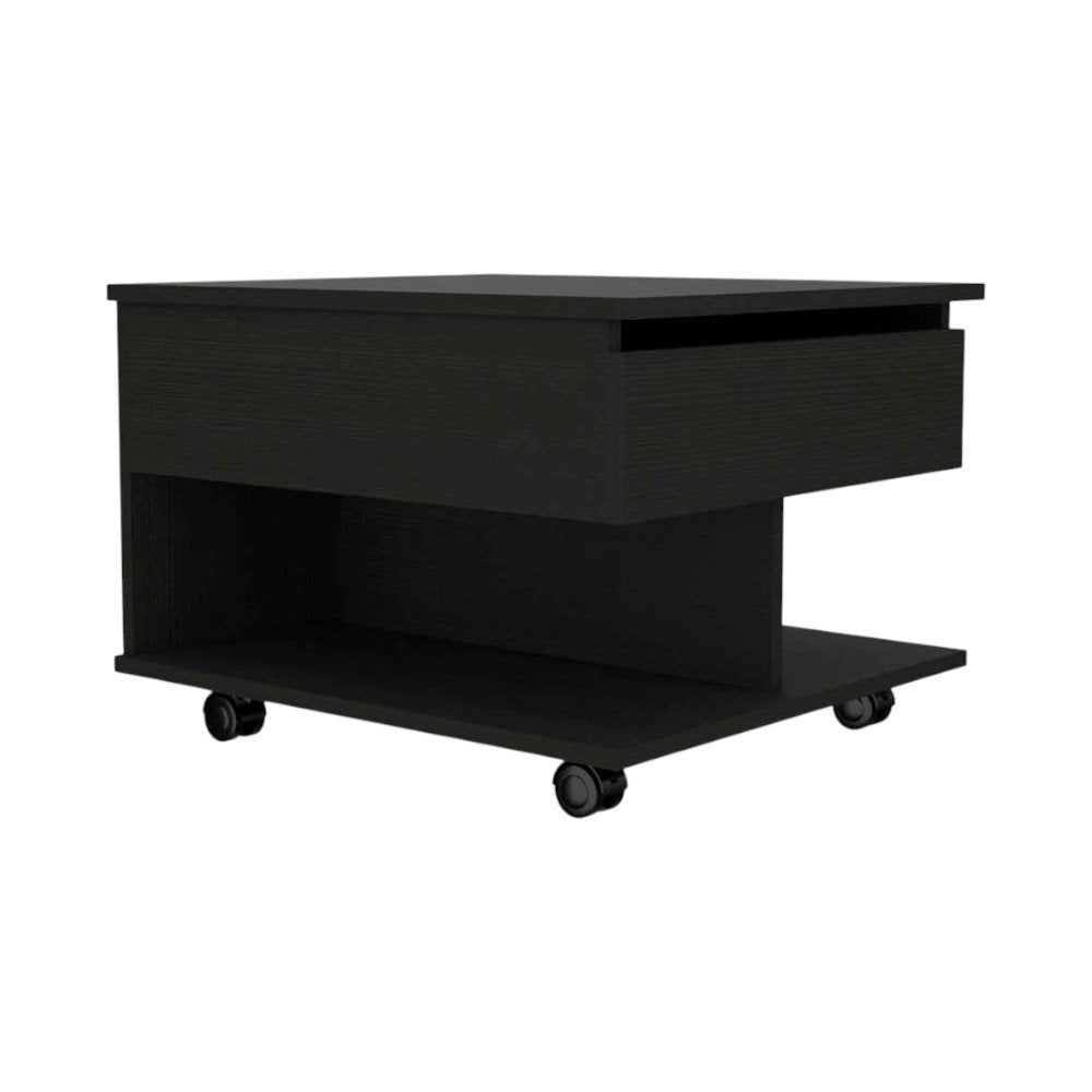 22" Charcoal Wood Lift Top Wheel Coffee Table