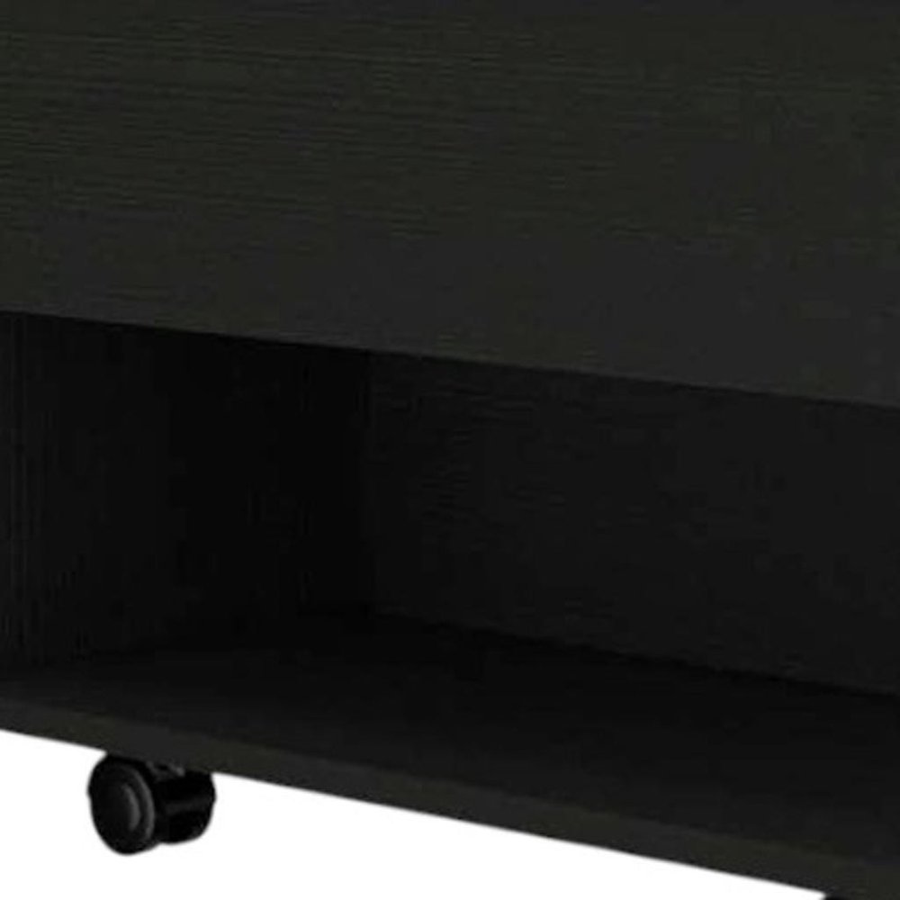 22" Charcoal Wood Lift Top Wheel Coffee Table