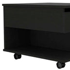 22" Charcoal Wood Lift Top Wheel Coffee Table