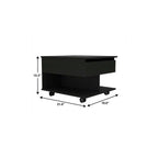 22" Charcoal Wood Lift Top Wheel Coffee Table