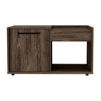 32" Brown Wood Coffee Table With Shelf
