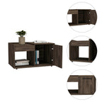 32" Brown Wood Coffee Table With Shelf