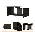 35" Espresso Wood Coffee Table With Shelf
