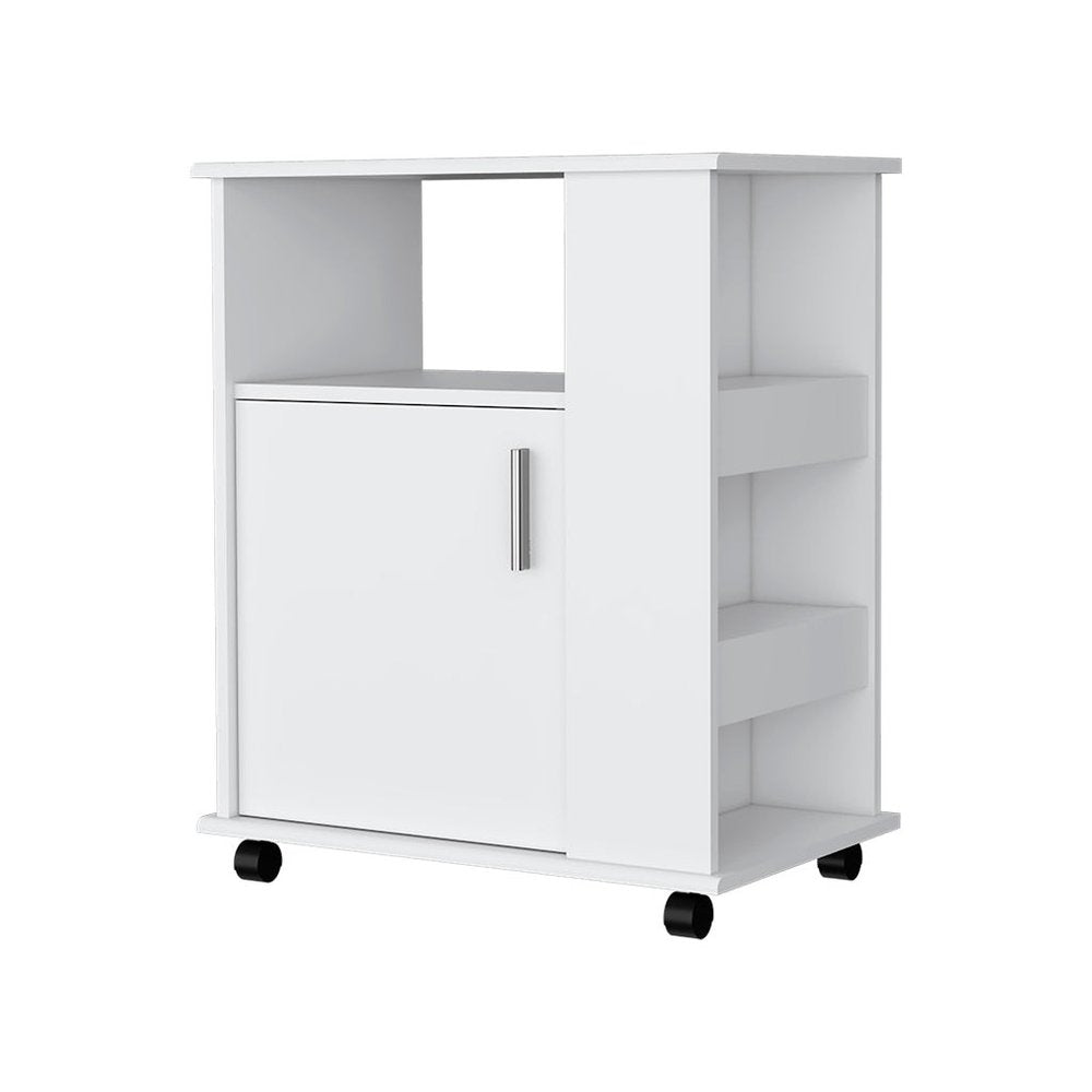 24" White Wood Accent Cabinet With Single Door