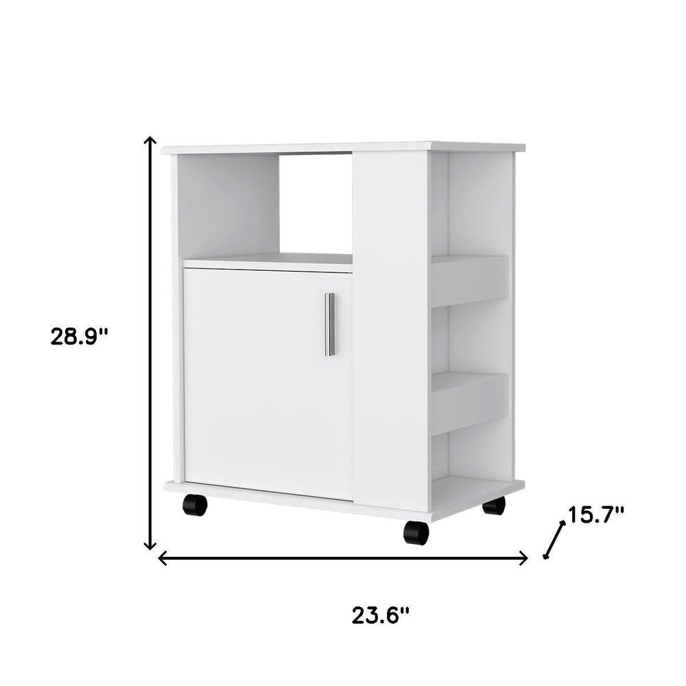 24" White Wood Accent Cabinet With Single Door