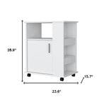 24" White Wood Accent Cabinet With Single Door