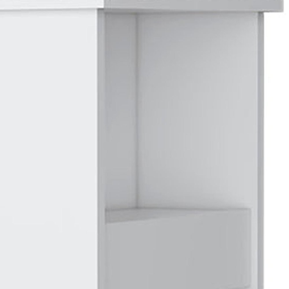 24" White Wood Accent Cabinet With Single Door