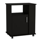 24" Black Wood Accent Cabinet With Single Door