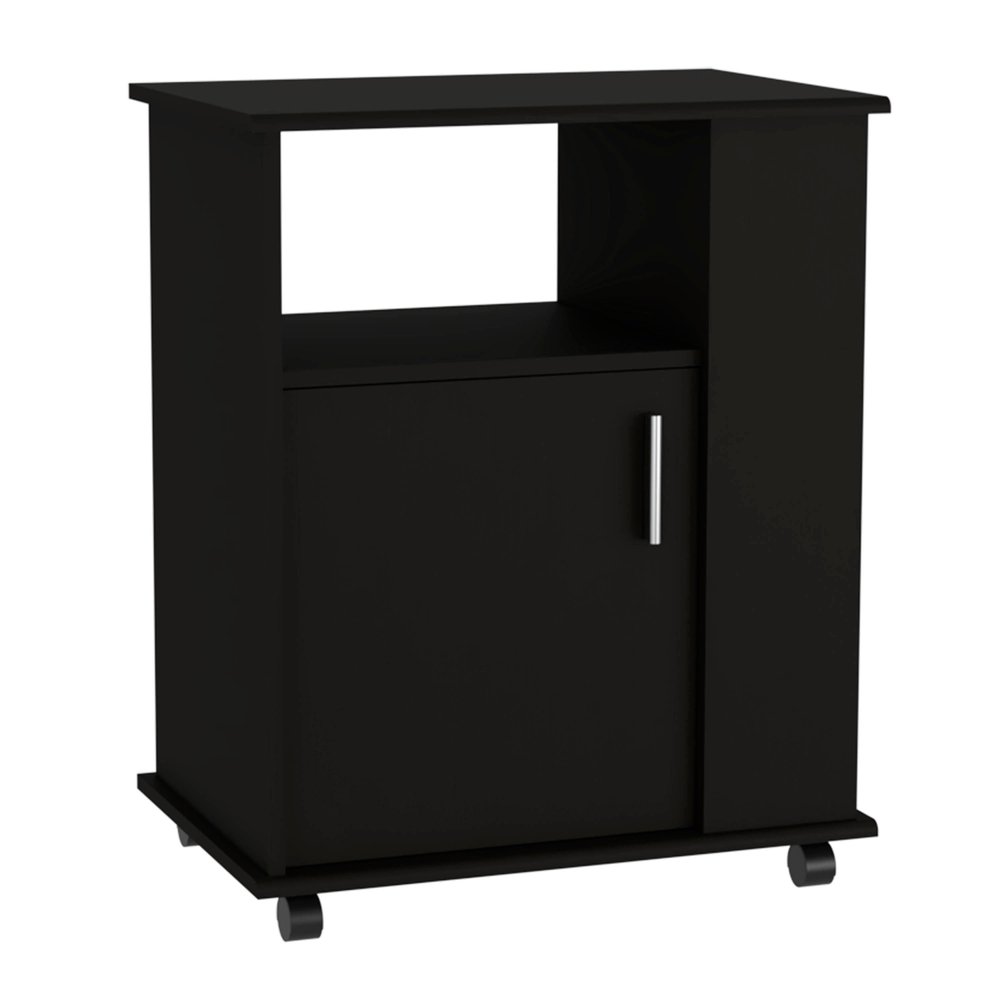 24" Black Wood Accent Cabinet With Single Door