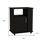 24" Black Wood Accent Cabinet With Single Door