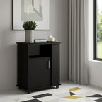 24" Black Wood Accent Cabinet With Single Door