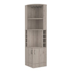 18" Light Gray Wood Corner Bar Cabinet With Two Doors
