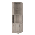 18" Light Gray Wood Corner Bar Cabinet With Two Doors