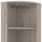 18" Light Gray Wood Corner Bar Cabinet With Two Doors