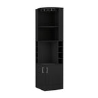 18" Black Wood Corner Bar Cabinet With Two Doors