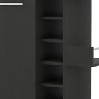 Black Rolling Bar Cart With Wine Storage