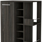 Espresso Rolling Bar Cart With Wine Storage