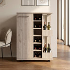 Light Gray Rolling Bar Cart With Wine Storage