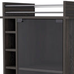 Espresso Rolling Bar Cart With Wine Storage