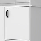 White Rolling Bar Cart With Wine Storage