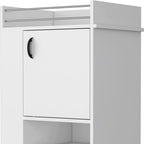 White Rolling Bar Cart With Wine Storage