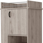 Light Gray Rolling Bar Cart With Wine Storage