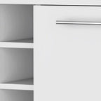 White Rolling Bar Cart With Wine Storage