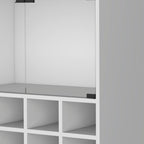 White Rolling Bar Cart With Wine Storage