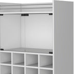 White Rolling Bar Cart With Wine Storage