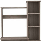 39" Charcoal Wood Pedestal Computer Desk With Hutch