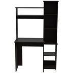 39" Oak Wood Computer Desk With Hutch and Bookshelf Set