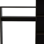 39" Oak Wood Computer Desk With Hutch and Bookshelf Set