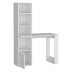 39" White Wood Pedestal Computer Desk
