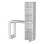 39" White Wood Pedestal Computer Desk