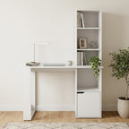 39" White Wood Pedestal Computer Desk