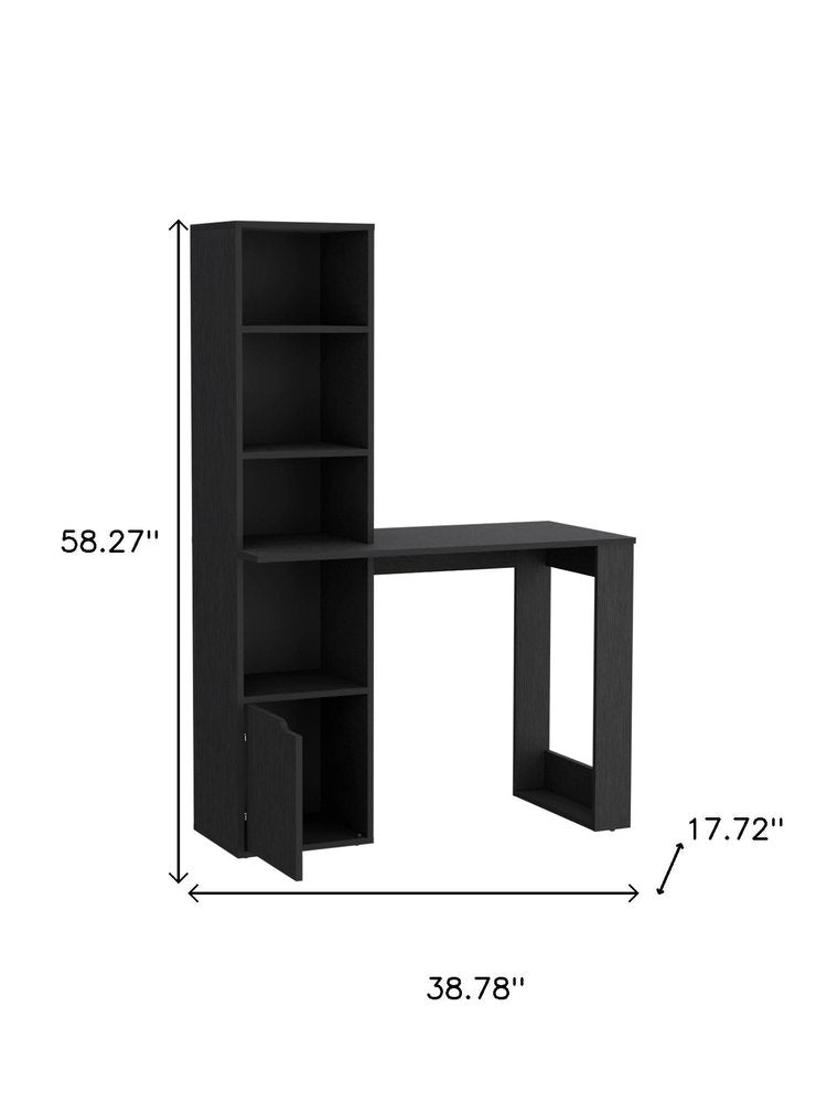 39" White Wood Pedestal Computer Desk